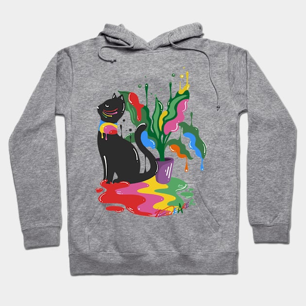 Trippy Cat & Plant Hoodie by ms_wearer